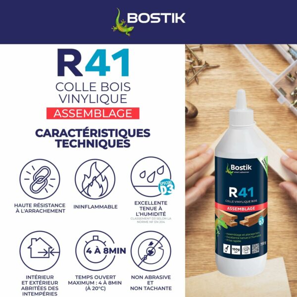 Les caractéristiques techniques de la colle à bois Bostik R41